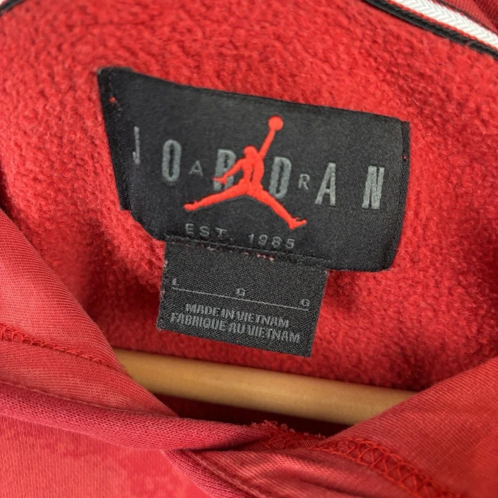 Michael Air Jordan Hoodie Sweatshirt Mens Large Red All Over Print Jumpman